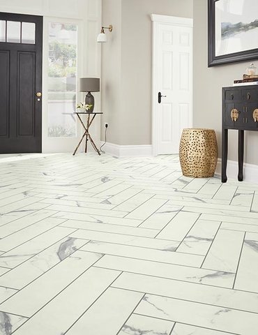 Entry Foyer Luxury Vinyl Tile Herringbone LVT -  Lexington Paint & Flooring in Lexington, SC